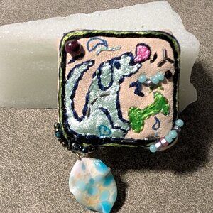 Anita Vasquez Leather Brooch